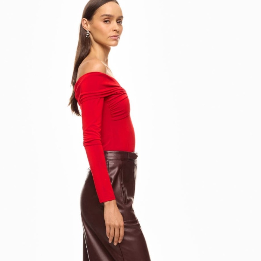 Prabal Gurung Red Off-Shoulder Blouse